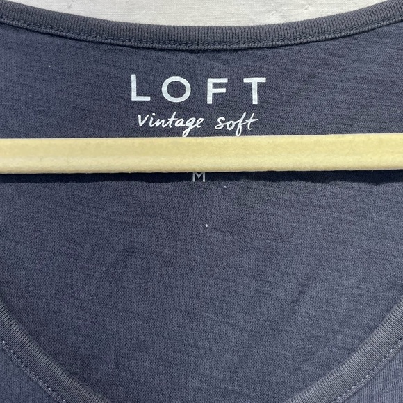 Loft Cherry Embroidered Elbow Sleeve Vintage Soft Tee, Size Medium - Picture 2 of 4